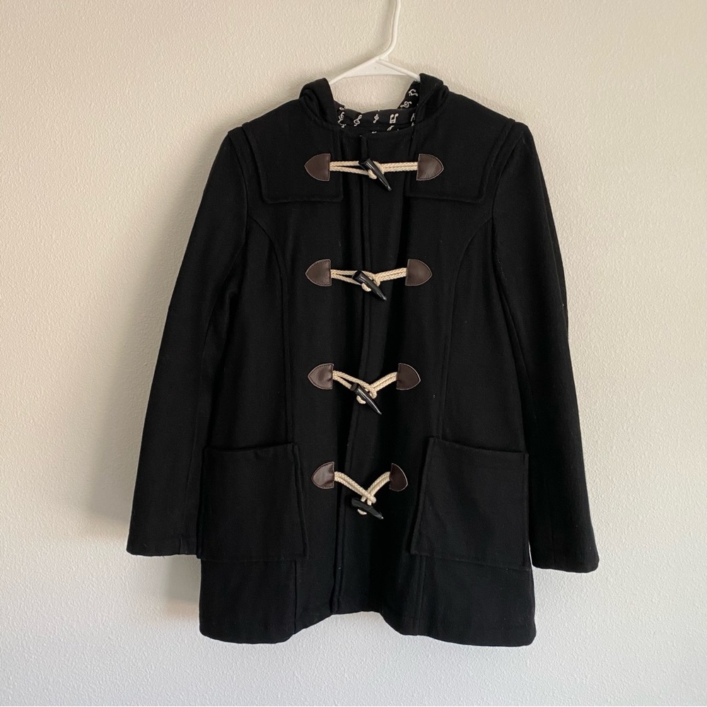 Jouetie Black Duffle Coat